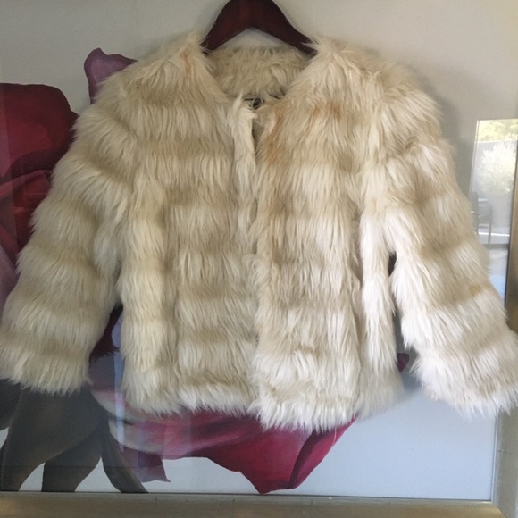 ShaGgY BeiGe Cr0pPed FauX FuR JaCkEt. - Picture 2 of 12